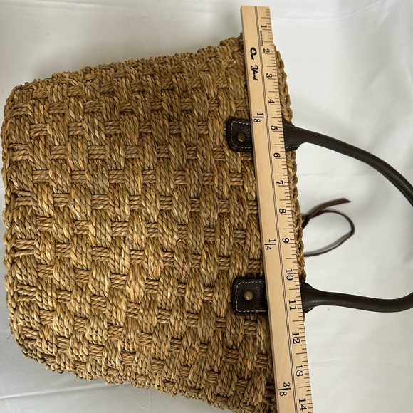 J. Crew Woven Straw Tote with Brown Handles - Picture 6 of 11
